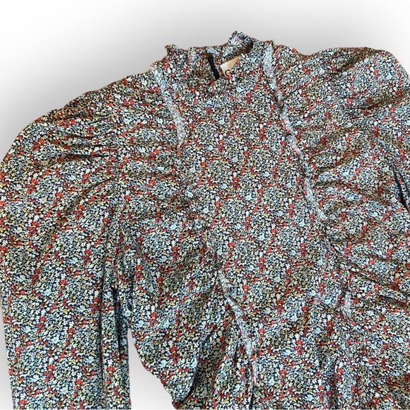 Ganni Floral Knee-length Pioneer Style Dress - Picture 4 of 4